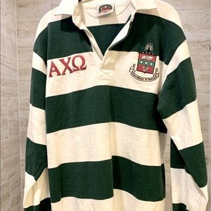 Vintage Alpha Chi Omega Striped Rugby Shirt